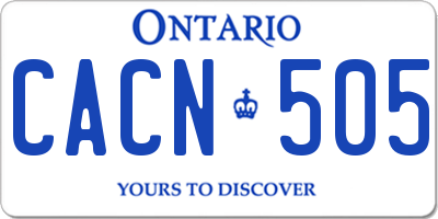 ON license plate CACN505