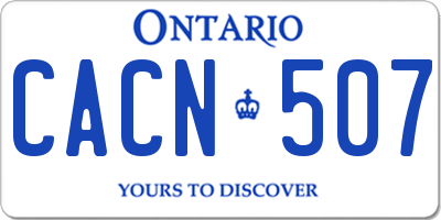 ON license plate CACN507