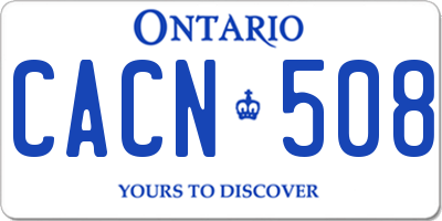 ON license plate CACN508