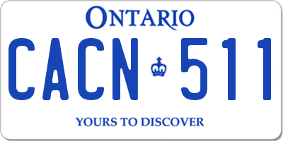 ON license plate CACN511