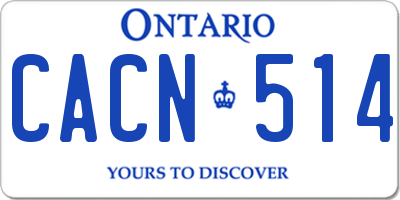 ON license plate CACN514