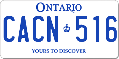 ON license plate CACN516