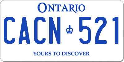 ON license plate CACN521