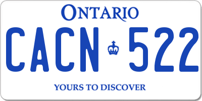 ON license plate CACN522