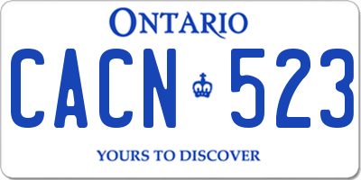 ON license plate CACN523