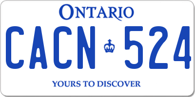 ON license plate CACN524