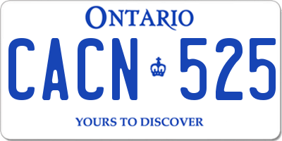 ON license plate CACN525