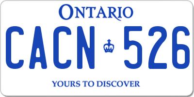 ON license plate CACN526