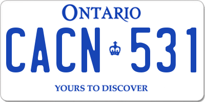 ON license plate CACN531