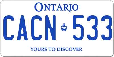 ON license plate CACN533