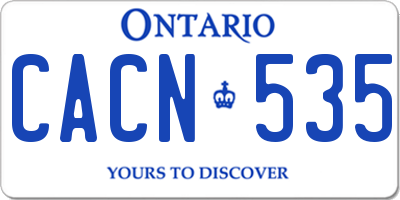 ON license plate CACN535