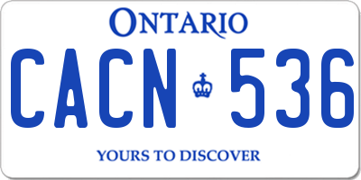 ON license plate CACN536