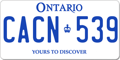 ON license plate CACN539