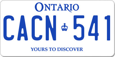 ON license plate CACN541