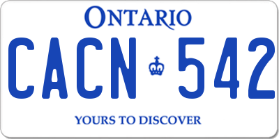 ON license plate CACN542