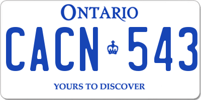 ON license plate CACN543