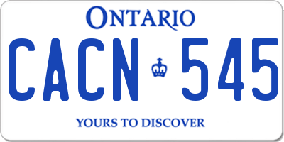 ON license plate CACN545