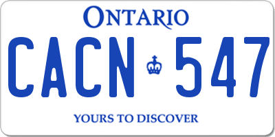 ON license plate CACN547