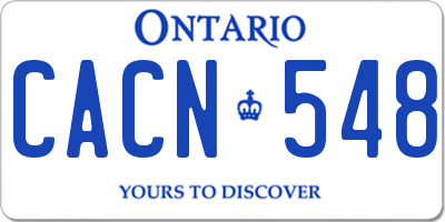 ON license plate CACN548