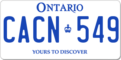 ON license plate CACN549