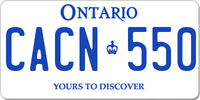 ON license plate CACN550