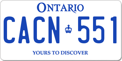 ON license plate CACN551