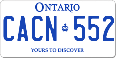 ON license plate CACN552