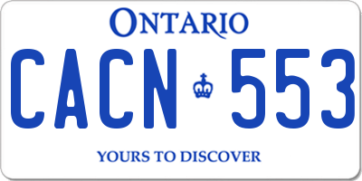 ON license plate CACN553