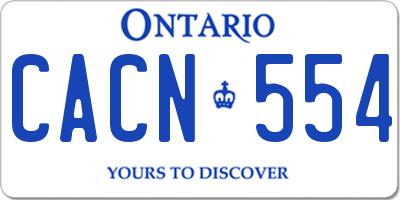 ON license plate CACN554