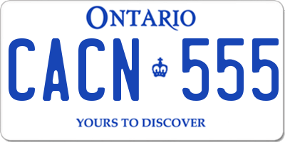 ON license plate CACN555