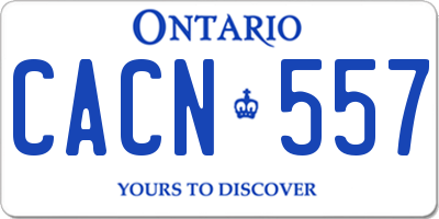 ON license plate CACN557