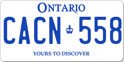 ON license plate CACN558