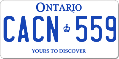 ON license plate CACN559