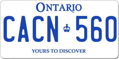 ON license plate CACN560