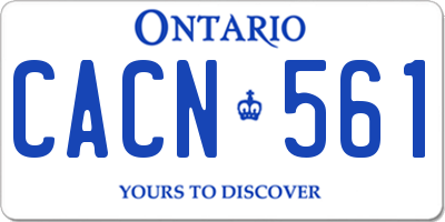 ON license plate CACN561