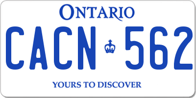 ON license plate CACN562