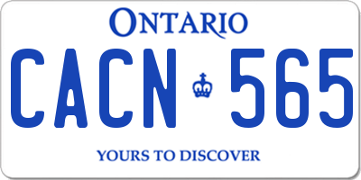 ON license plate CACN565