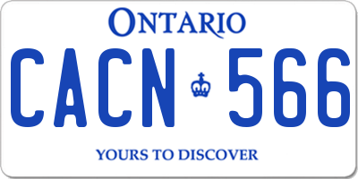 ON license plate CACN566