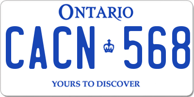 ON license plate CACN568