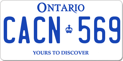 ON license plate CACN569