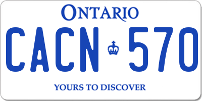 ON license plate CACN570