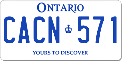 ON license plate CACN571