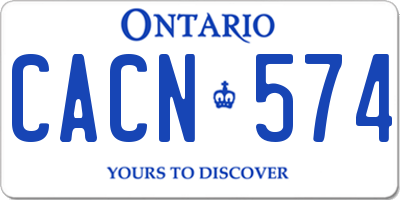 ON license plate CACN574