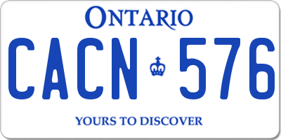 ON license plate CACN576