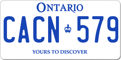 ON license plate CACN579