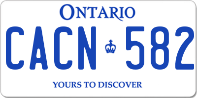 ON license plate CACN582