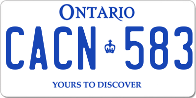 ON license plate CACN583