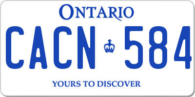 ON license plate CACN584