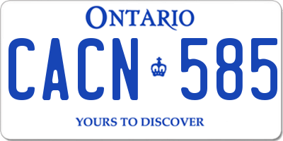 ON license plate CACN585