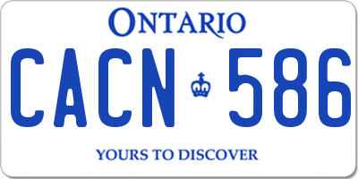 ON license plate CACN586